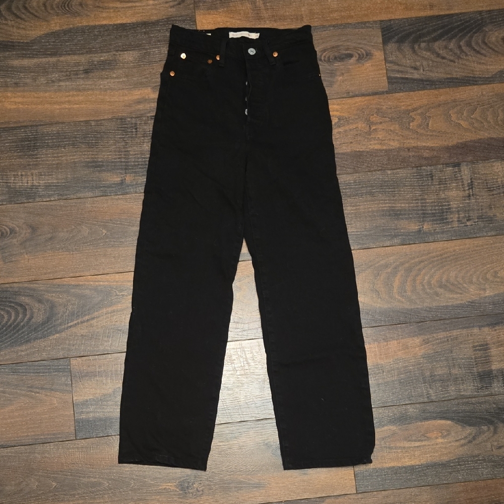 Levi's Ribcage Ankle Straight, 24 X 25, Black